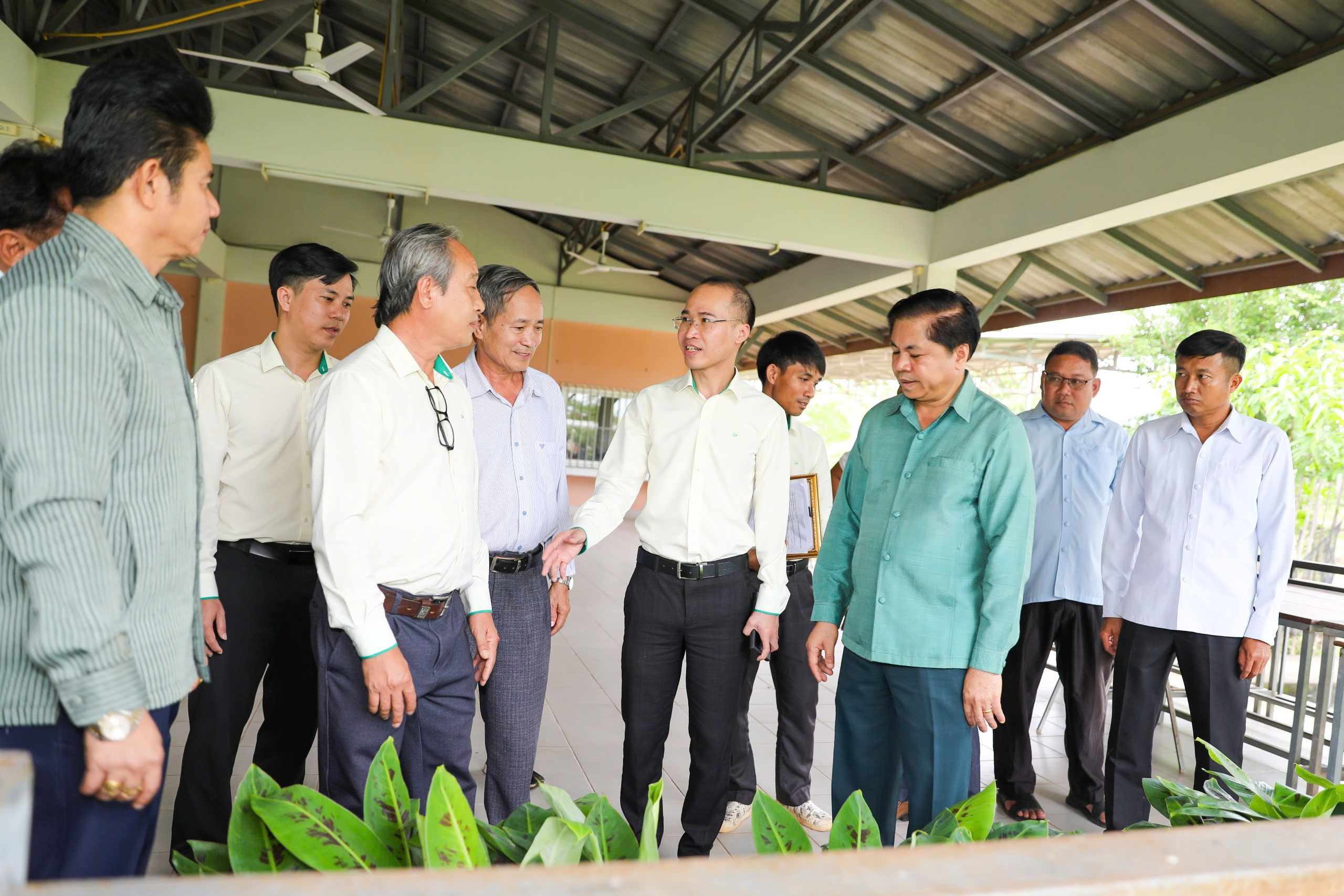 Ông Nguyễn Nhật Tuấn - Phó Tổng Giám đốc Thường trực KLH HAGL AGRICO Lào  đại diện trao quà cho Trường Cao đẳng Nghề tỉnh Attaepu