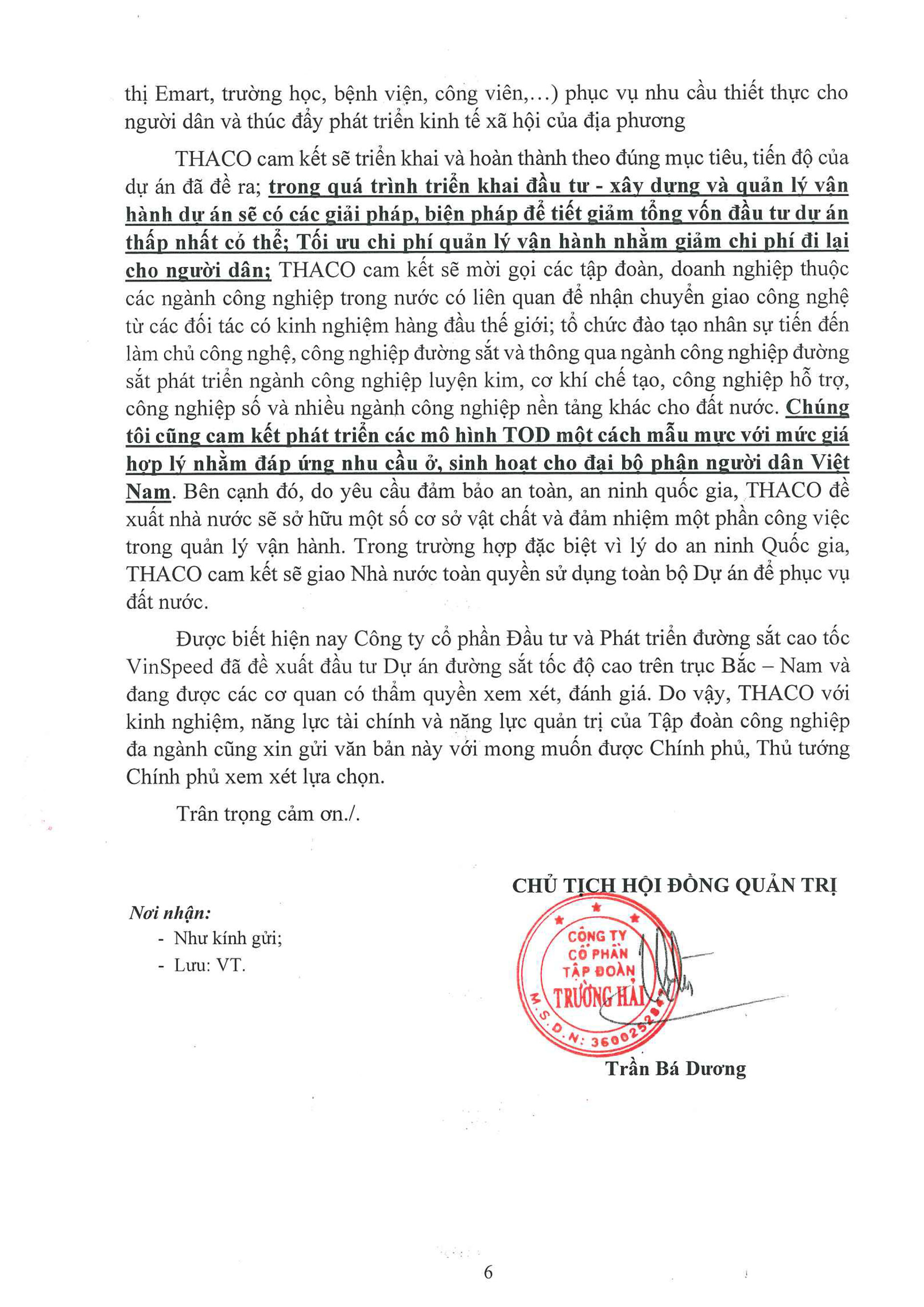 Công văn 188-2025-CV-THACO